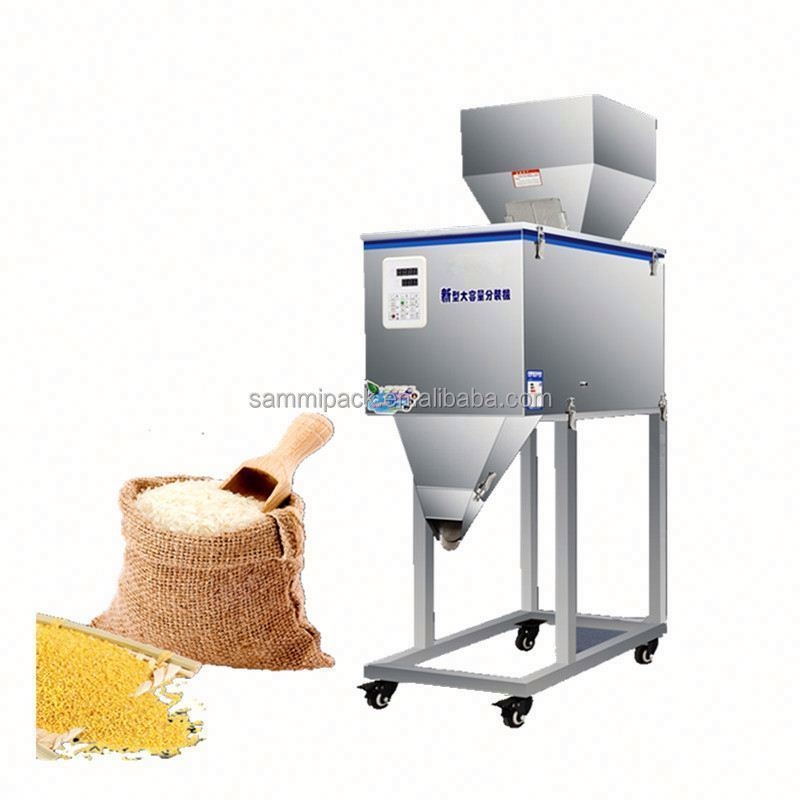 Mesin Timbang Bubuk Bumbu Semi Otomatis Kualitas Tinggi 100-3000g Mesin Pengisi Timbangan Getaran dengan Hopper Besar