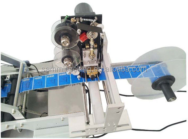 Semiautomatik Botol Bulat Label, Mesin Label dengan Tanggal Produksi, Batch Nomor Kode Pencetakan