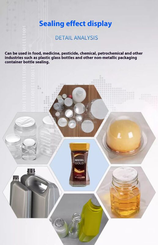 Sangat efisien Semi Otomatis Plastik Kaca Bisa Botol Jar Aluminium Foil Tutup Induksi Mesin Sealing