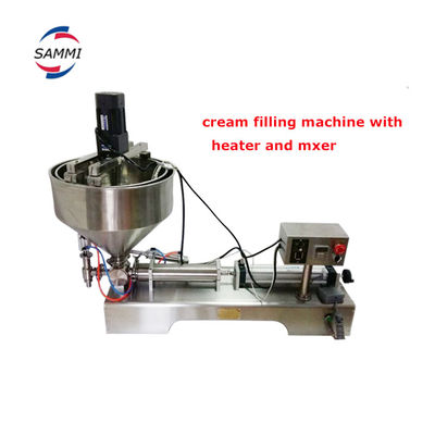 Pneumatic Semi Auto Liquid Paste Oil Sauce Honey Shampoo Mesin Pengisian Dengan Pemanas Dan Mixer