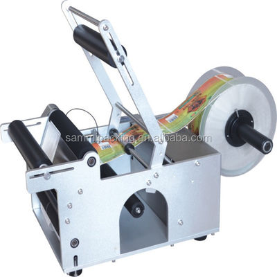 220v listrik Semi-otomatis Bottle Label Mesin Bulat Multifungsi