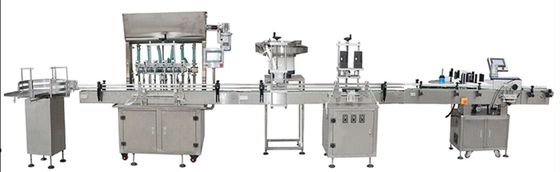 Otomatis 4 Kepala Mesin Pengisian Pabrik Produksi Anggur / Minuman / Jus Saus / Lini Botol Cairan