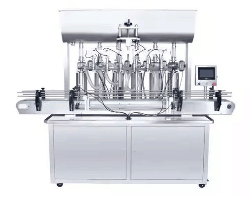 Inline 4 Nozzles Mesin Pengisian Cairan Overflow Otomatis Filler Botol Cairan Untuk Jus Minuman