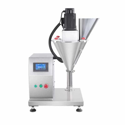 Mesin Pengisian Serbuk Semi Otomatis yang Didorong Listrik Untuk Kantong Botol Susu Kosmetik Bahan Kimia Menimbang Dosing Auger