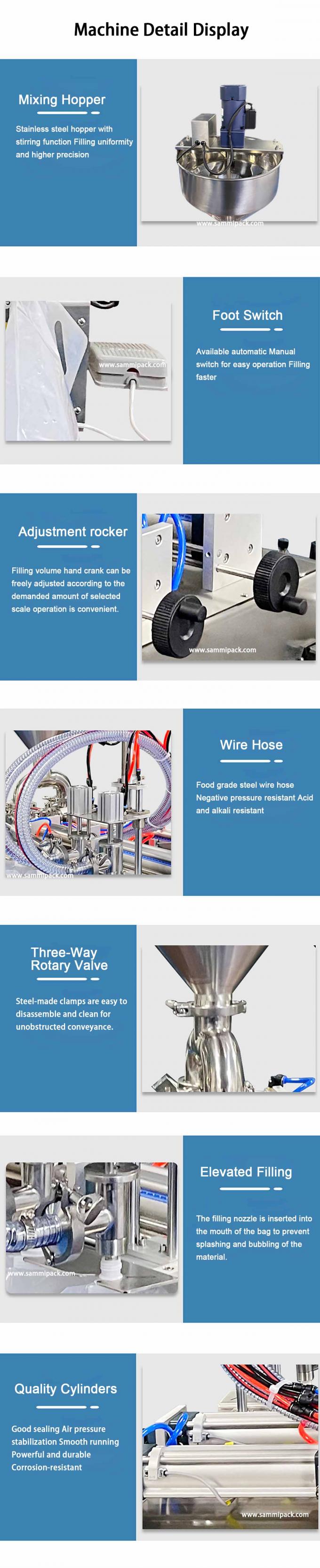 Mesin Pengisi Jus Kantong Corong Minuman Madu Semi Otomatis Industri Untuk Makanan Cair 5