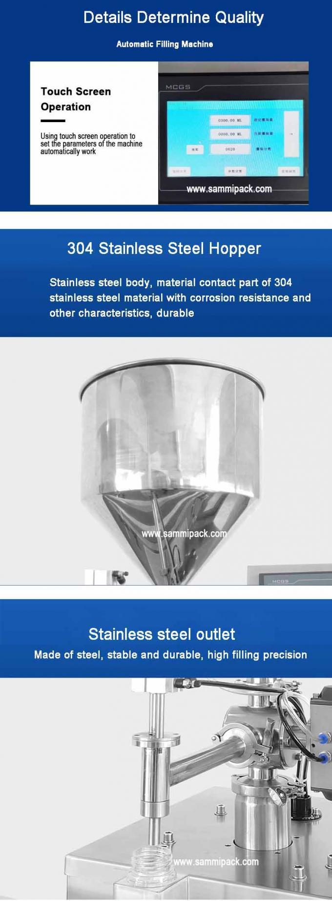 Mesin Pengisi Pasta Vertikal Bahan Kemasan Plastik Dengan Konveyor Dan Layar Sentuh Pengoperasian Mudah 4