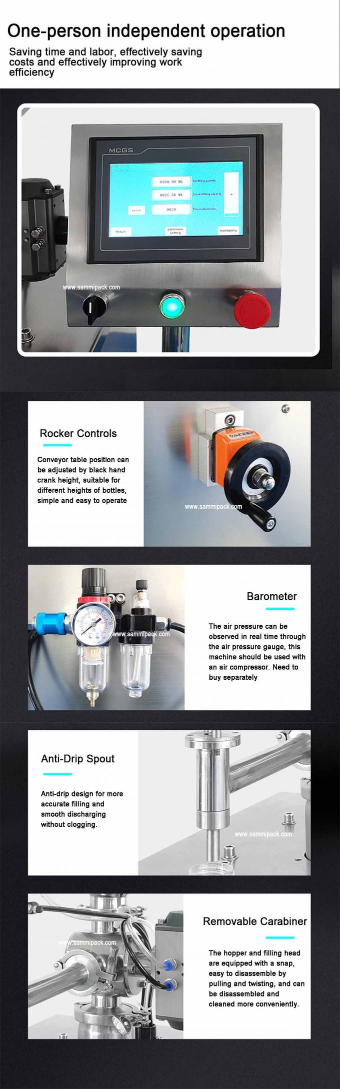 Mesin Pengisi Pasta Vertikal Bahan Kemasan Plastik Dengan Konveyor Dan Layar Sentuh Pengoperasian Mudah 3