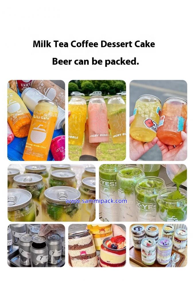 Mesin Penyegel Kaleng Seamer Otomatis Penuh Untuk Pengemasan Logam Bubble Tea Dalam Bahasa Inggris 6