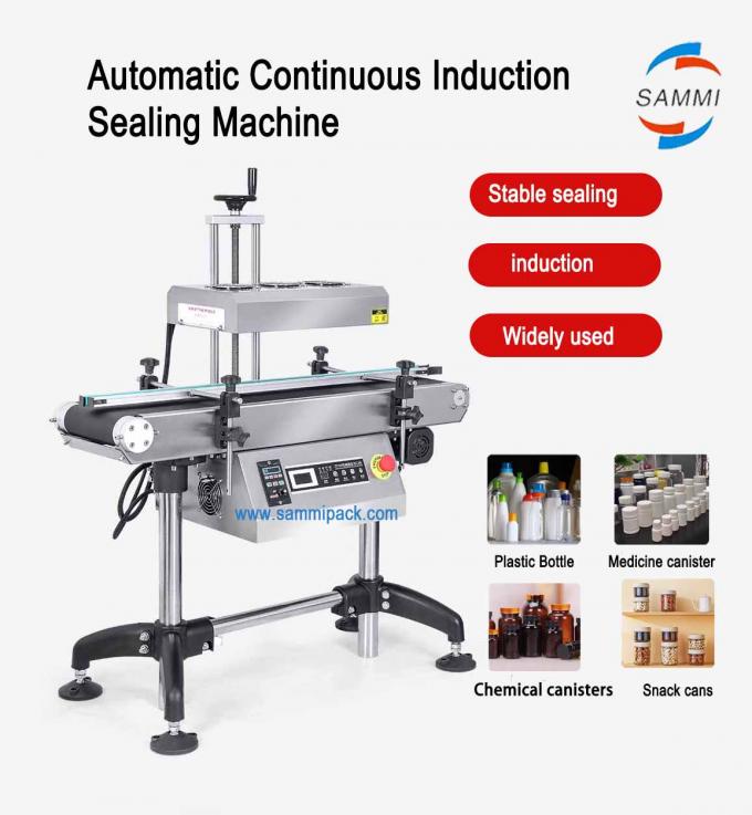 Otomatis terus-menerus Plastik botol Panas Penyegelan Elektromagnetik Induksi Aluminium Foil Penyegelan Mesin 0