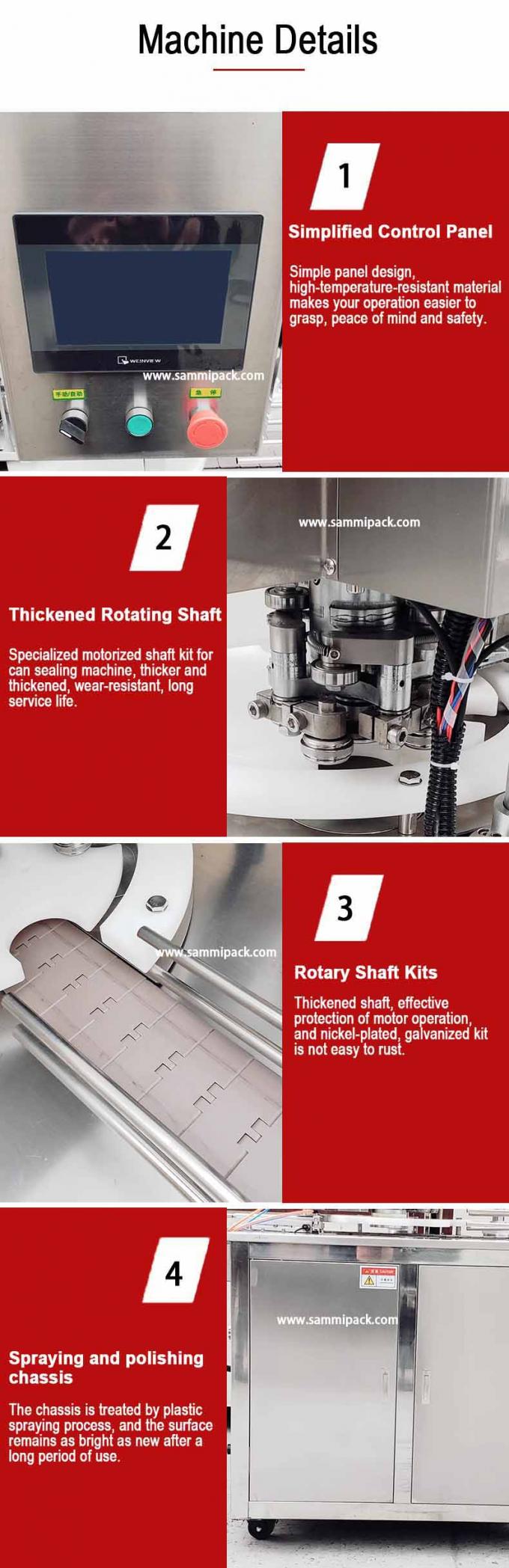 Mesin Penyegel Penutup Meja Otomatis Untuk Kaleng Susu Bubuk Cat Minuman Makanan Sarden Tuna 2