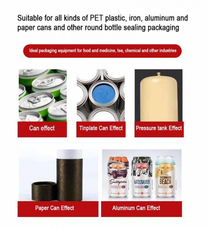 Mesin Penyegel Penutup Meja Otomatis Untuk Kaleng Susu Bubuk Cat Minuman Makanan Sarden Tuna 5