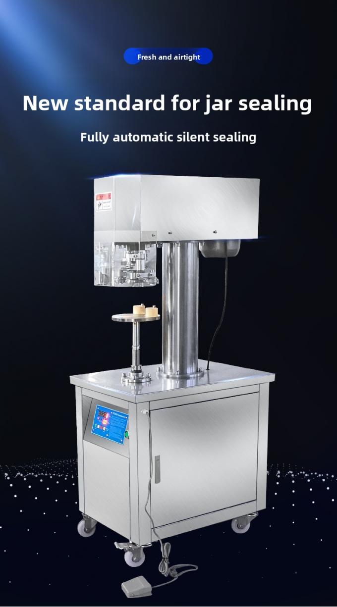 Vertikal Tin Can Sealer Komersial Semi-Automatic Can Sealing Machine untuk Plastic Can Aluminium Can 0