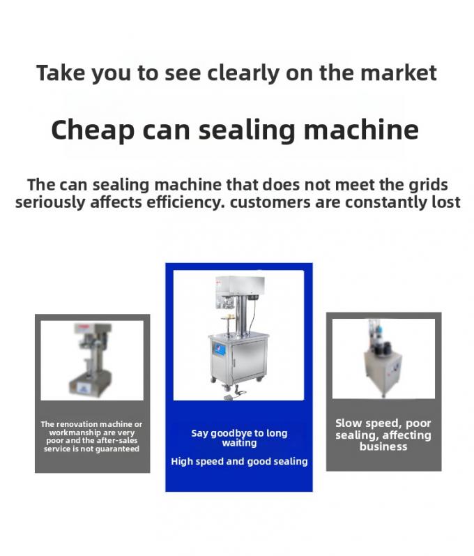 Vertikal Tin Can Sealer Komersial Semi-Automatic Can Sealing Machine untuk Plastic Can Aluminium Can 3