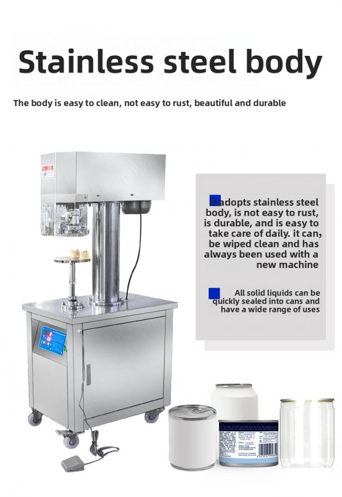 Vertikal Tin Can Sealer Komersial Semi-Automatic Can Sealing Machine untuk Plastic Can Aluminium Can 4