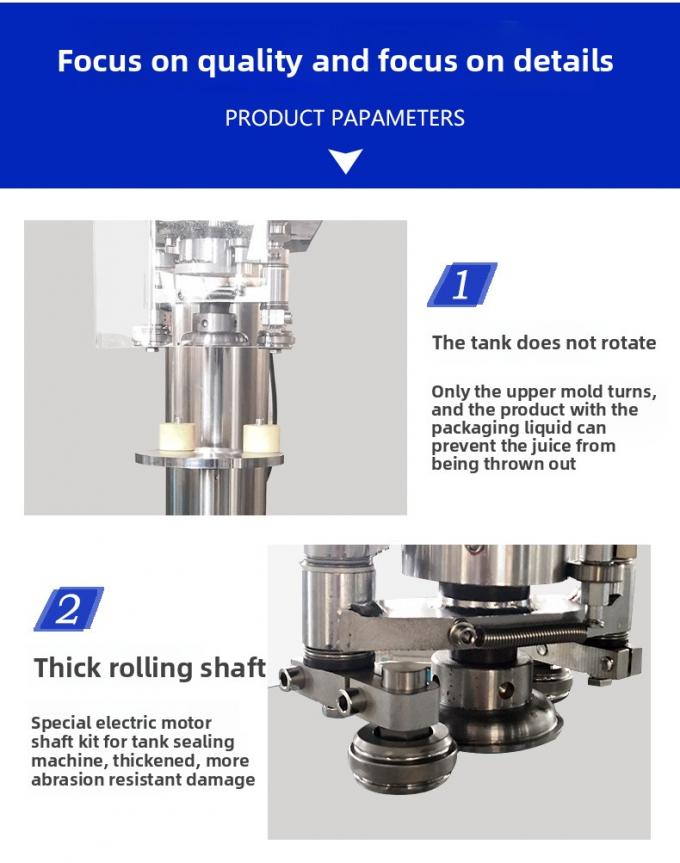 Vertikal Tin Can Sealer Komersial Semi-Automatic Can Sealing Machine untuk Plastic Can Aluminium Can 8