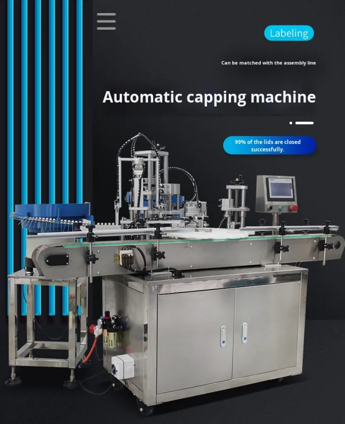 High Speed Automatic Production Line for Perfume Nozzle Tying and Plastic Bottle Cap Pressing Capping Machine (Garis Produksi Otomatis Berkecepatan Tinggi untuk Mengikat Nozzle Parfum dan Mesin Penekanan Tutup Botol Plastik) 0