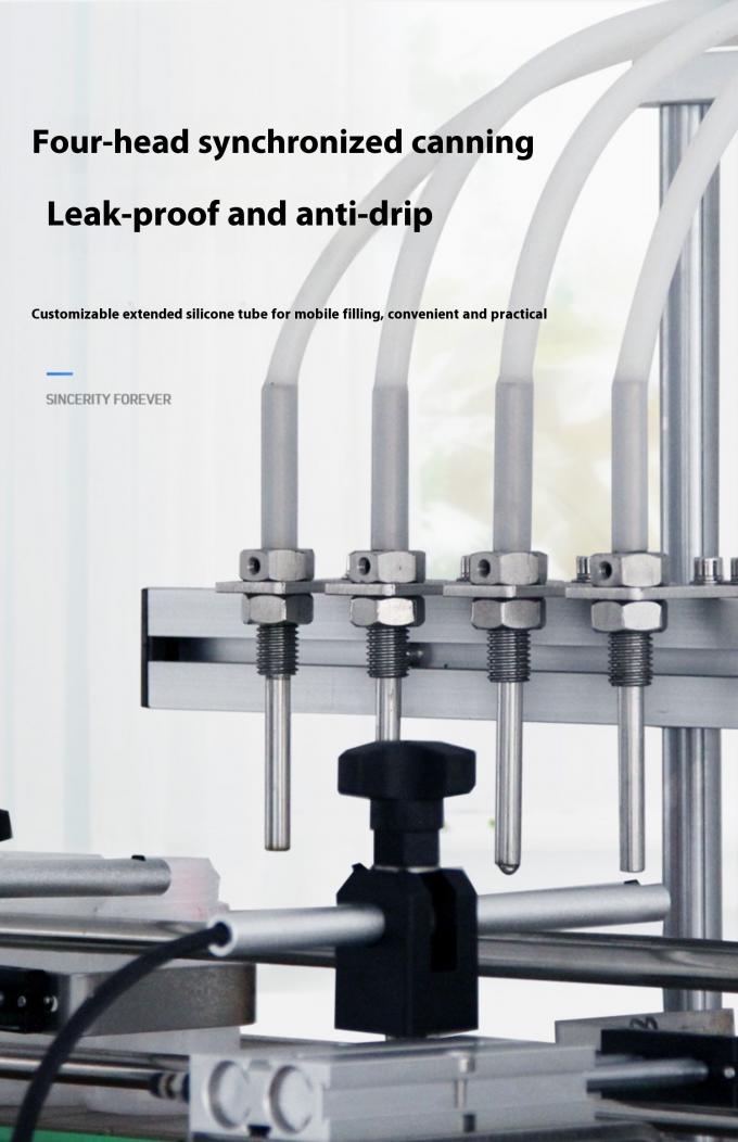 Mesin Pengisi Cairan Desktop Otomatis Kecil Minyak Esensial Parfum Cairan Botol Pengisian Penutup dan Mesin Pelabelan 4 Kepala 7